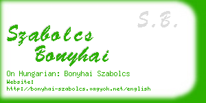 szabolcs bonyhai business card